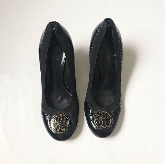 Tory Burch black leather Caroline heels - Picture 1 of 14